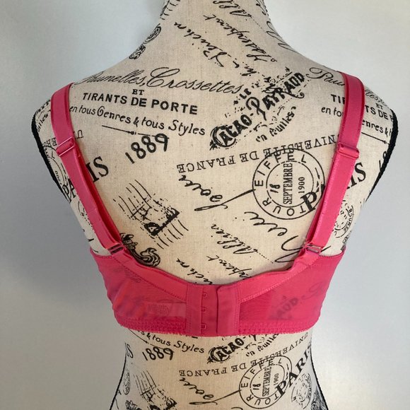 NWT 36DD Felina Paramour Heather Pink Lace Unlined Full Coverage Underwire Bra - Picture 7 of 11